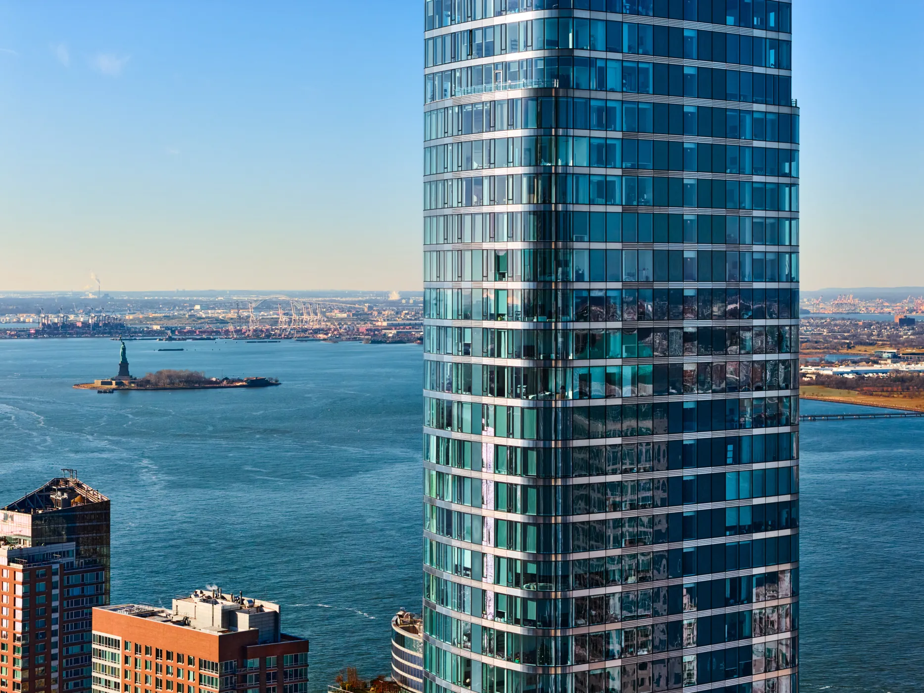 50 West NYC Condo Exterior against New York City Skyline