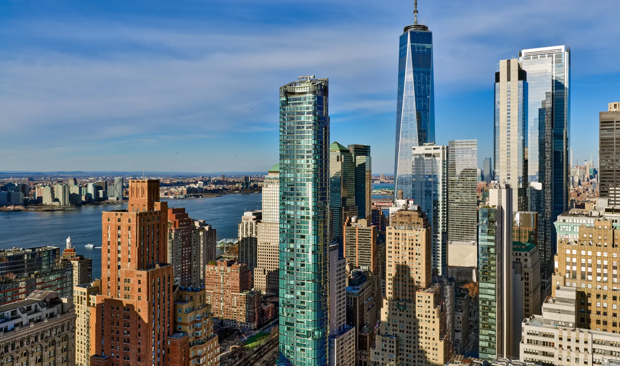 50 West NYC Condo Exterior against New York City Skyline